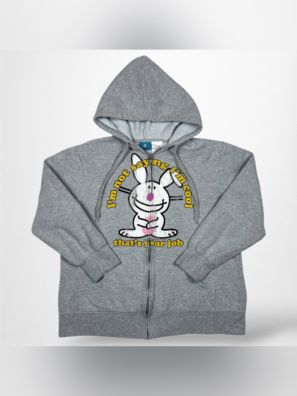 Y2K Happy Bunny Zip Up Hoodie